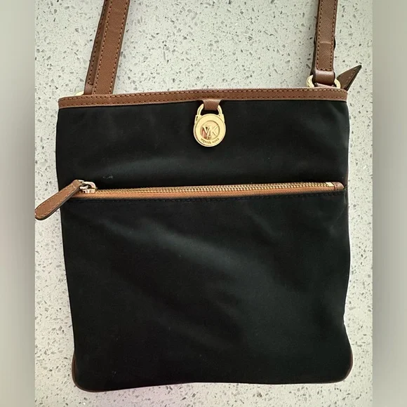 Michael Kors Black Nylon & Leather Trim Crossbody Bag – Gold Hardware - Picture 5 of 8